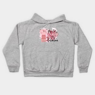 Cat is My Valentine - PINK COLOR Kids Hoodie